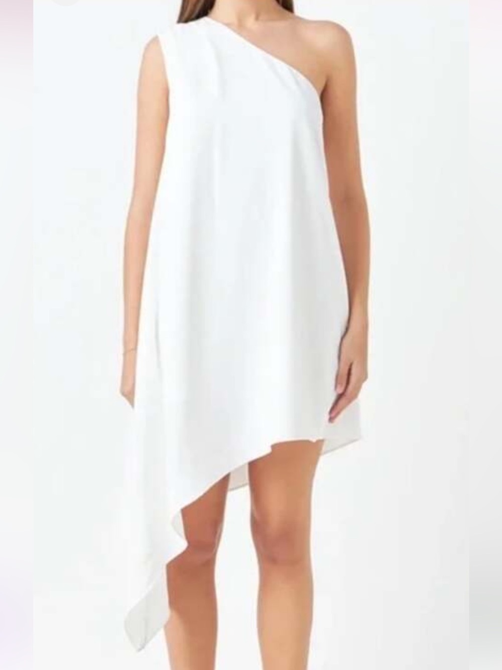 Endless Rose White One-Shoulder Asymmetric Dress
